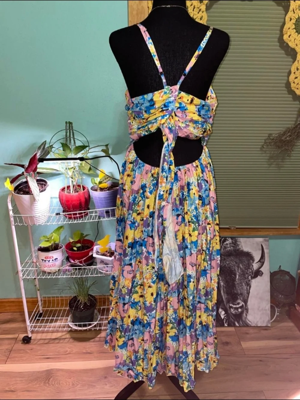Floral Pleated Maxi Sundress - Multicolor - Picture 3 of 3